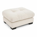 Pouf Quadrato in Velluto Crema 9