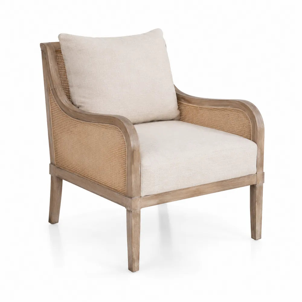 Poltrona in Legno e Rattan con Cus